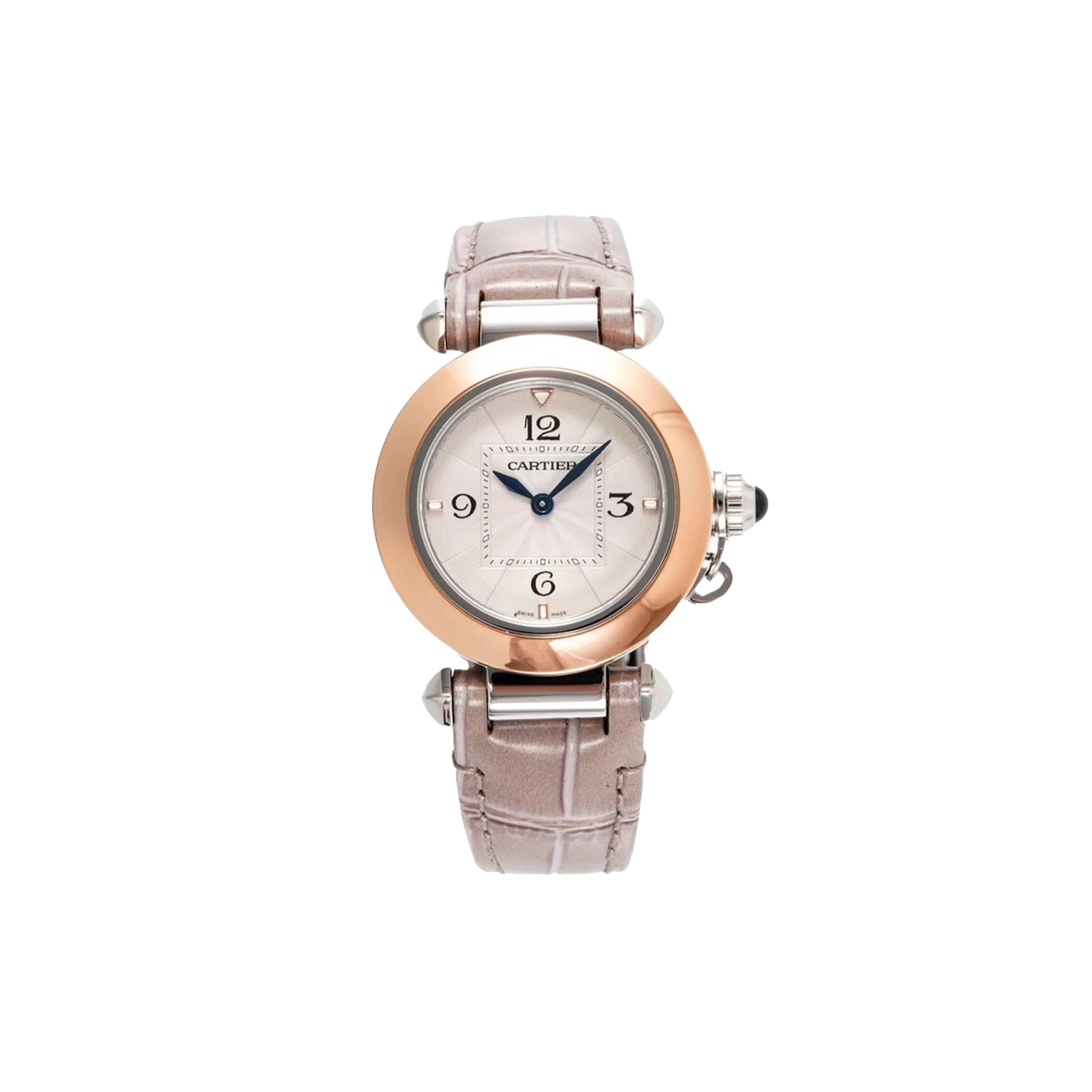 CARTIER PASHA WHITE DIAL 18CT ROSE GOLD AUTOMATIC 30MM WATCH W2PA0007